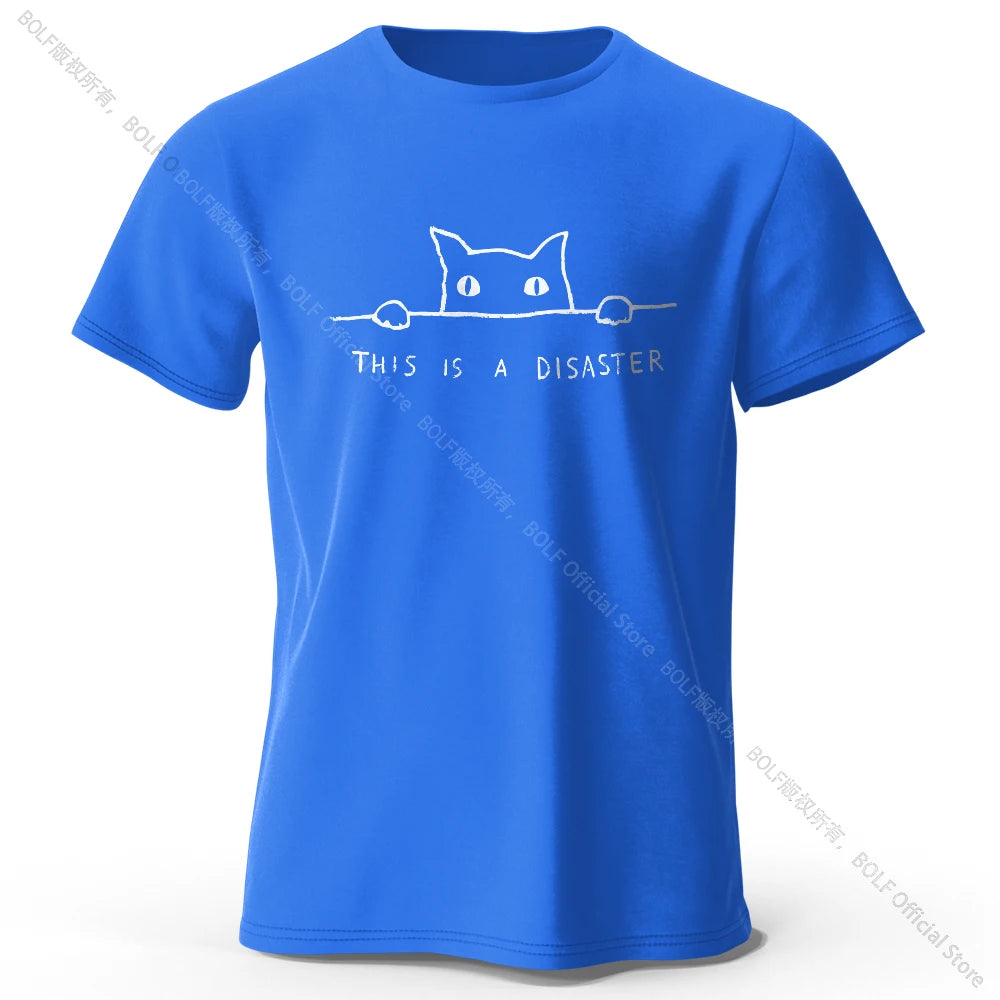 Minimalist Line Art Cat 100% Cotton Unisex T-Shirt