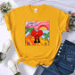 Bad Bunny Sad Love Heart Beach Sun Dolphin Palm Tree Tee Shirt New Loose T-shirts Hip Hop Street Tops Multicolor Womens Clothing