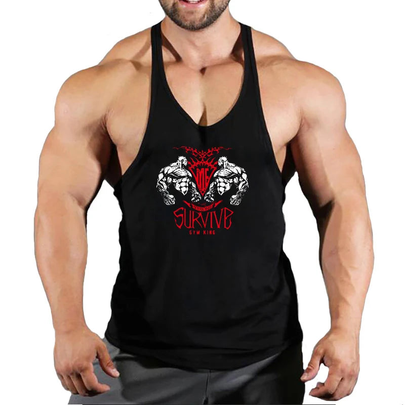 The Strong Survive Men's Gym Stringer Tank - Bodybuilding