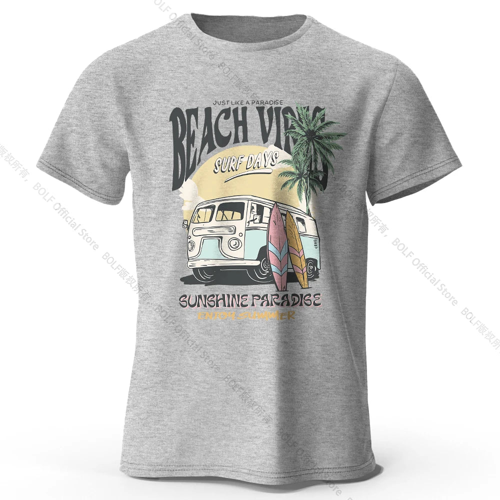 Vintage Vacation Badge – 100% Cotton Unisex T-Shirt