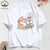 100% Cotton Womens T-Shirts Summer Work Cats That Cannot Do Without Coffee Prints T Shirt Soft Loose O-Neck Tops Basic Clothes