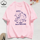Summer T-Shirts Cotton Women I Was Dilly Dallying Funny Sheep Prints T Shirt Comfortable Loose O-Neck Tops Casual Womans Clothes