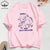Summer T-Shirts Cotton Women I Was Dilly Dallying Funny Sheep Prints T Shirt Comfortable Loose O-Neck Tops Casual Womans Clothes