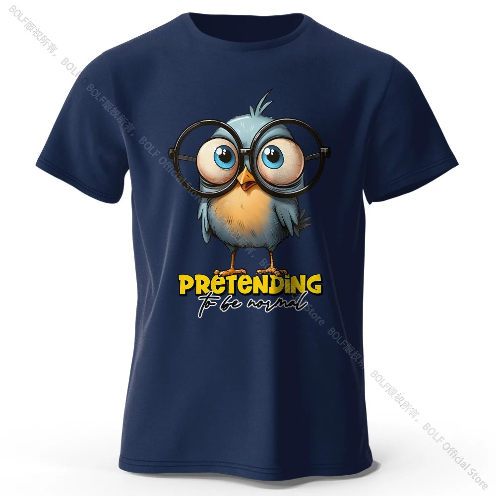Whimsical Cartoon Bird – 100% Cotton Unisex T-Shirt