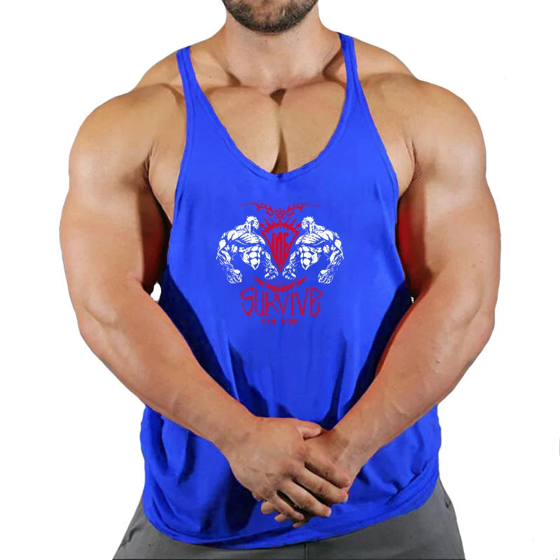 The Strong Survive Men's Gym Stringer Tank - Bodybuilding