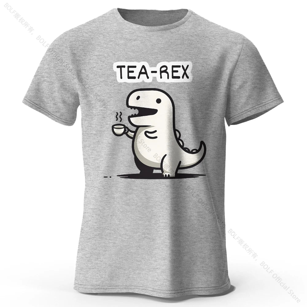 Men's Tea-Rex Dinosaur Printed 100% Cotton T-Shirt