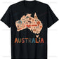 Australia Day Map T-Shirt - Kangaroo Koala Boomerang