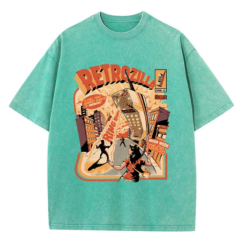 Funny Comic Printing Female Wash T Shirts Hip Hop Breathable T-Shirt Street Summer Clothes Casual Fashion Distress Tshirts Women