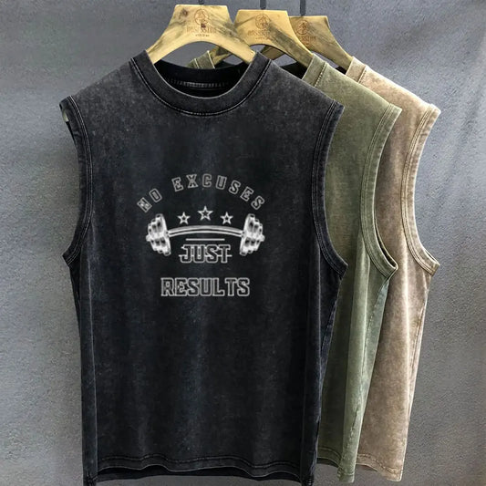No excuses just results men’s oversized gym tank Australia

