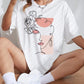 A Beautiful Woman With Flowers On Her Head Printing Tshirt Female Breathable T Shirt Fashion Casual Clothes Soft T-Shirt Women