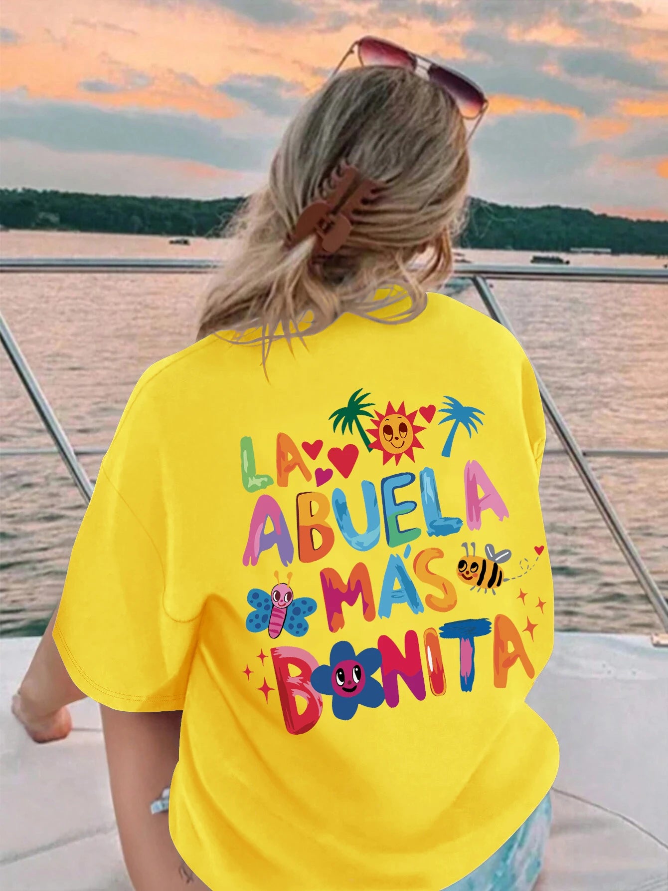 La Abuela Más Bonita Printing T Shirt Female Summer Fashion Clothes Street Breathable Short Sleeve Casual Hip Hop T-Shirts Women