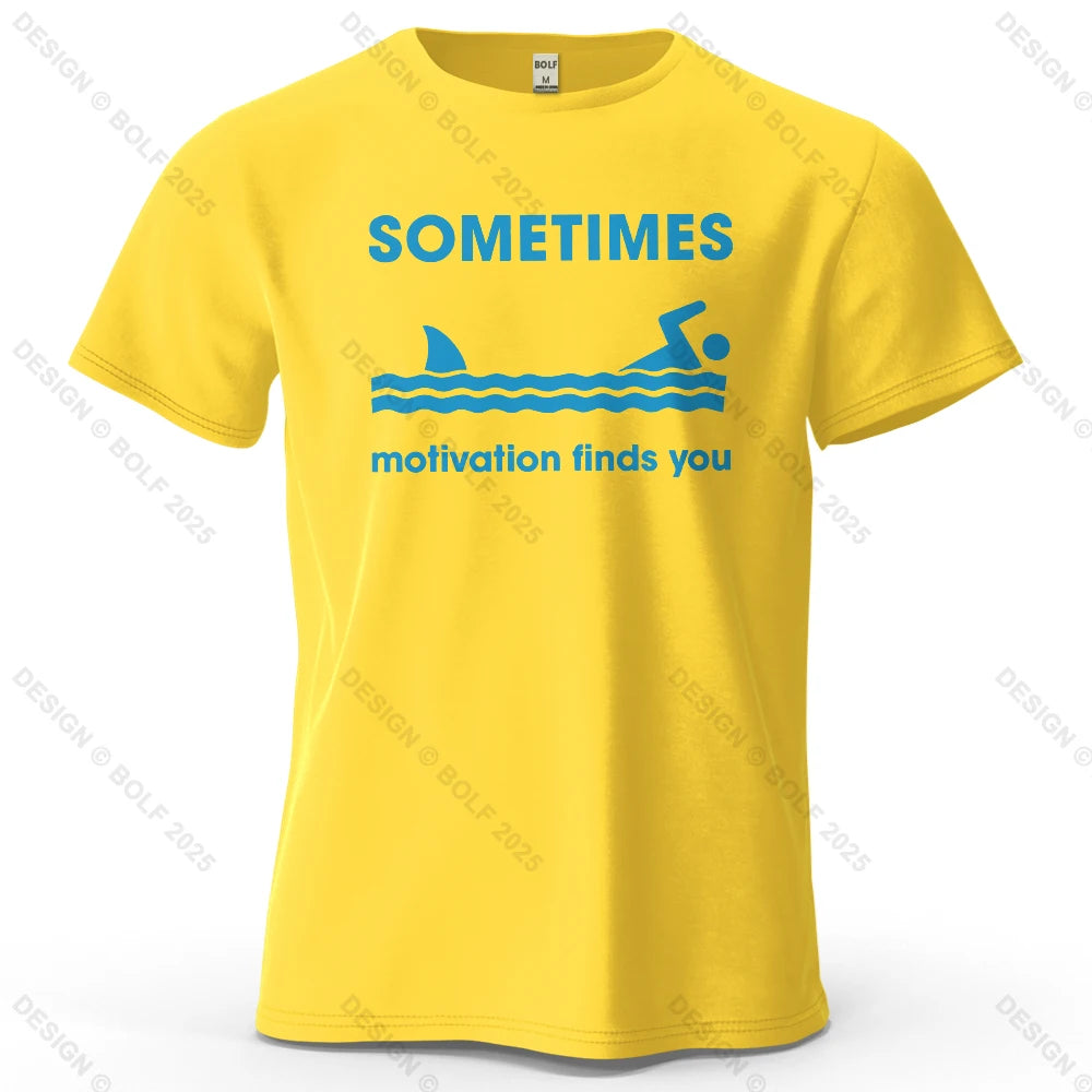 Sometimes Motivation Finds You – Oversized Graphic T-Shirt