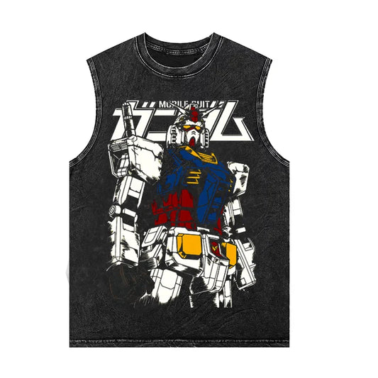 New Anime Gundam oversized Tank top 100% cotton