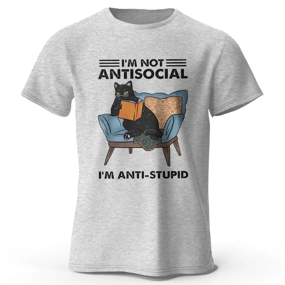 I Am Not Anti Social – Oversized Unisex Cotton T-Shirt