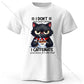 Coffee Loving Cat Print 100% Cotton T-Shirt