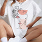 A Beautiful Woman With Flowers On Her Head Printing Tshirt Female Breathable T Shirt Fashion Casual Clothes Soft T-Shirt Women
