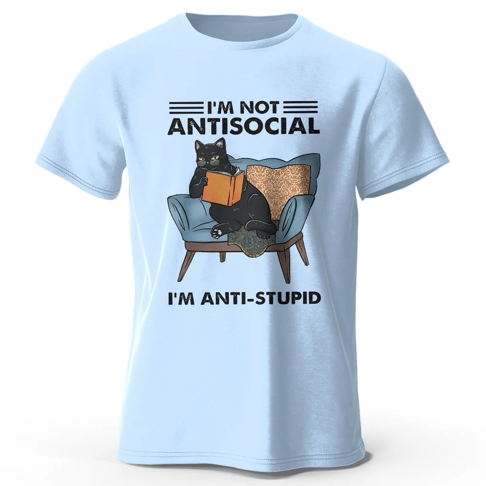 I Am Not Anti Social – Oversized Unisex Cotton T-Shirt