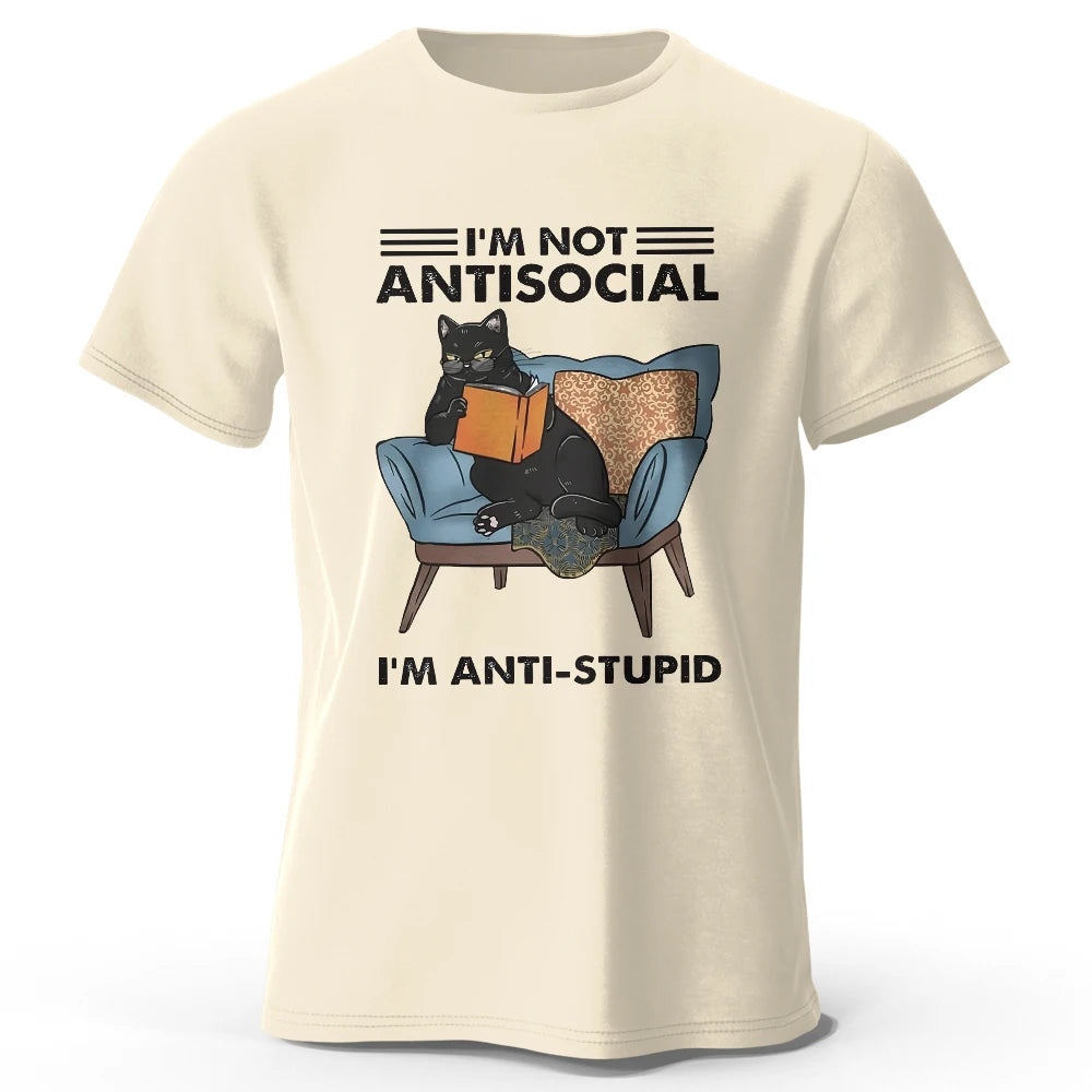 I Am Not Anti Social – Oversized Unisex Cotton T-Shirt