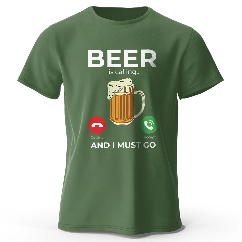 Beer Is Calling – Oversized Unisex Cotton T-Shirt