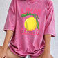Limon Cello La Dolce Vita Prints Washed T-Shirt Women Cotton Oversize