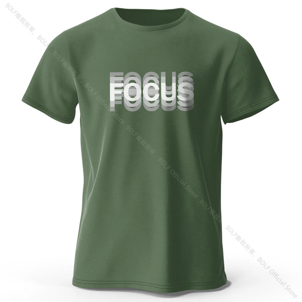 Focus Letter Minimalist 100% Cotton T-Shirt