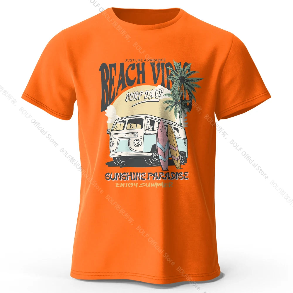 Vintage Vacation Badge – 100% Cotton Unisex T-Shirt