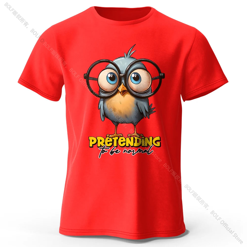 Whimsical Cartoon Bird – 100% Cotton Unisex T-Shirt