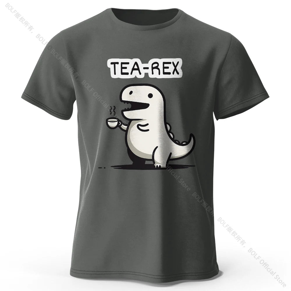 Men's Tea-Rex Dinosaur Printed 100% Cotton T-Shirt