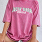 New York City Letter Printed Women's Cotton Washed T-Shirt Oversized