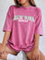 New York City Letter Printed Women's Cotton Washed T-Shirt Oversized