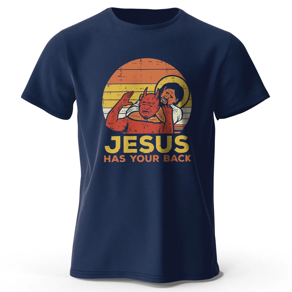 Funny Jesus Printed 100% Cotton T-Shirt