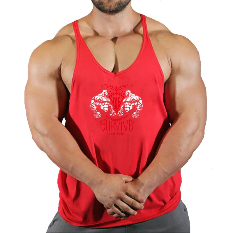 The Strong Survive Men's Gym Stringer Tank - Bodybuilding