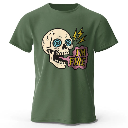 I Am Fine – Oversized Unisex Cotton T-Shirt