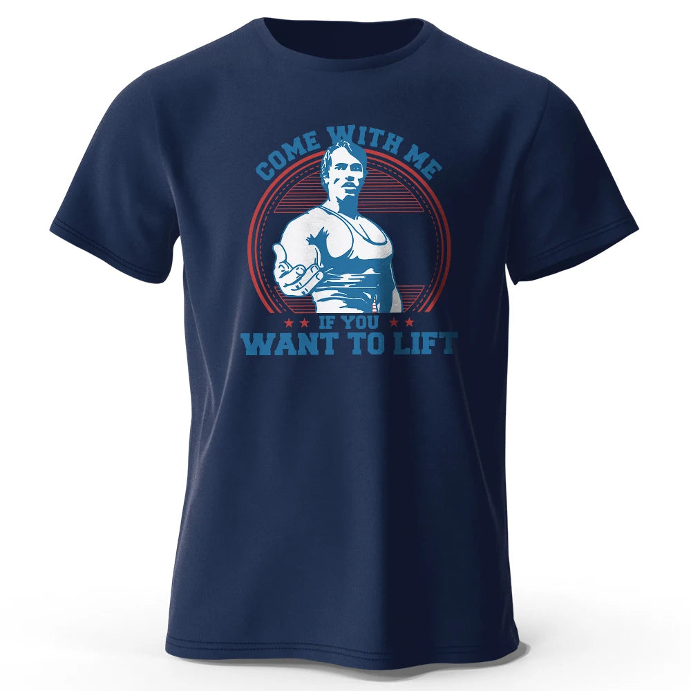 Come With Me If You Want To Lift – Oversized Unisex Cotton T-Shirt