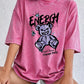 Energy Cute Bear Cotton Washed T-Shirt Womens