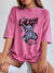 Energy Cute Bear Cotton Washed T-Shirt Womens