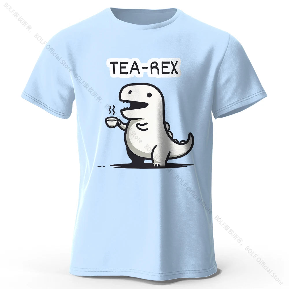 Men's Tea-Rex Dinosaur Printed 100% Cotton T-Shirt