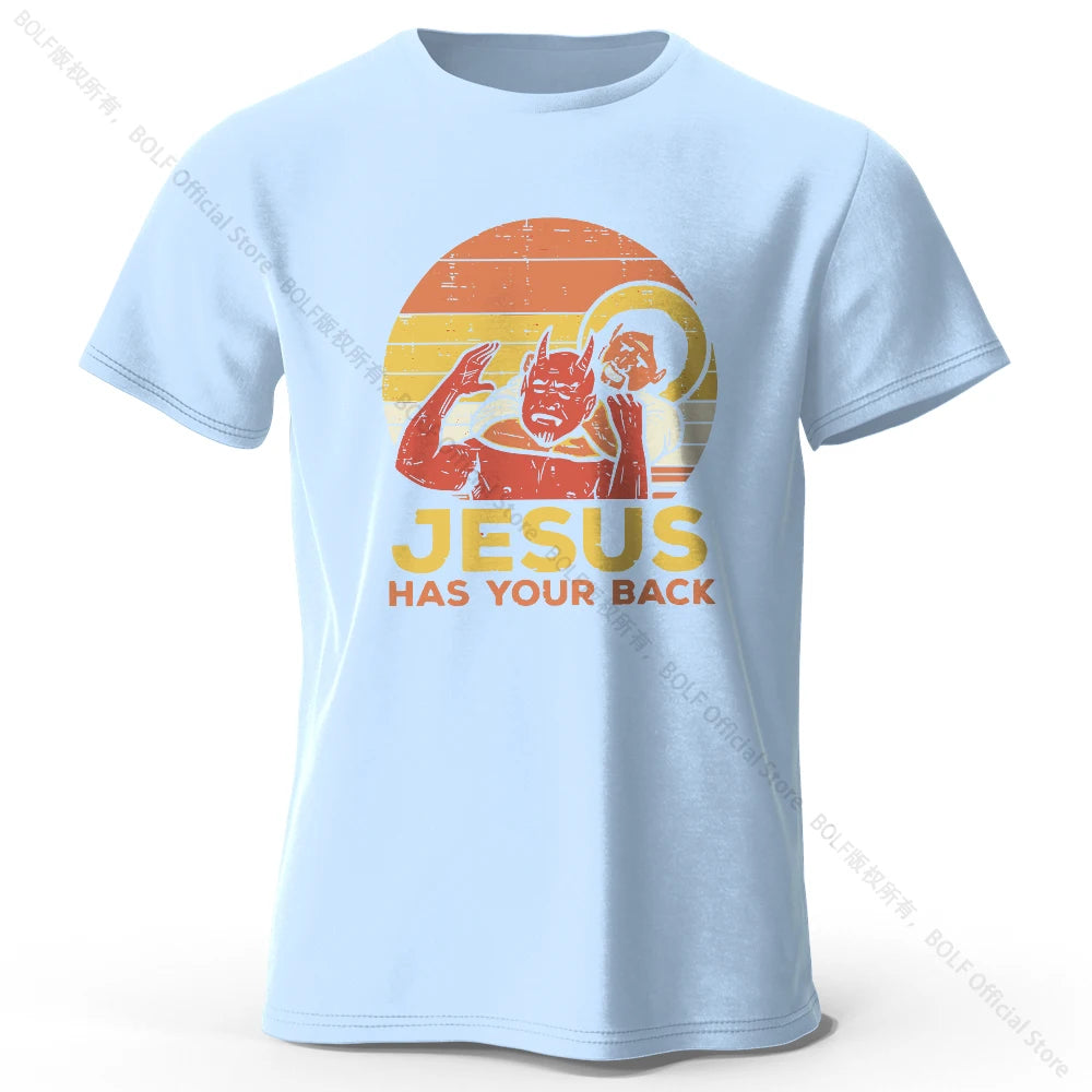Funny Jesus Printed 100% Cotton T-Shirt