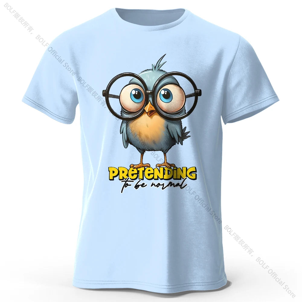 Whimsical Cartoon Bird – 100% Cotton Unisex T-Shirt