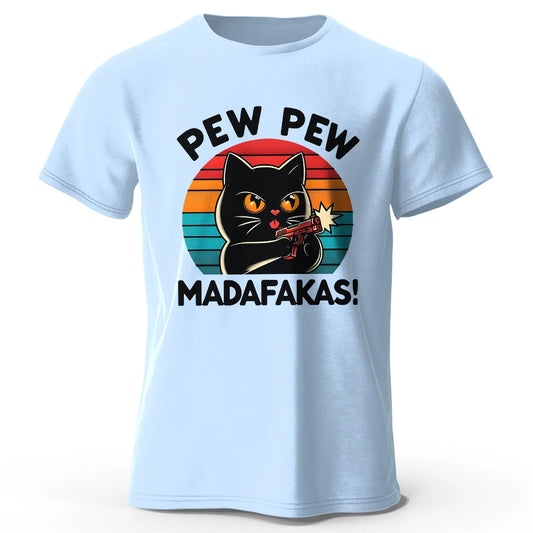 Cute Hand-Drawn Cat Doodle Print 100% Cotton T-Shirt