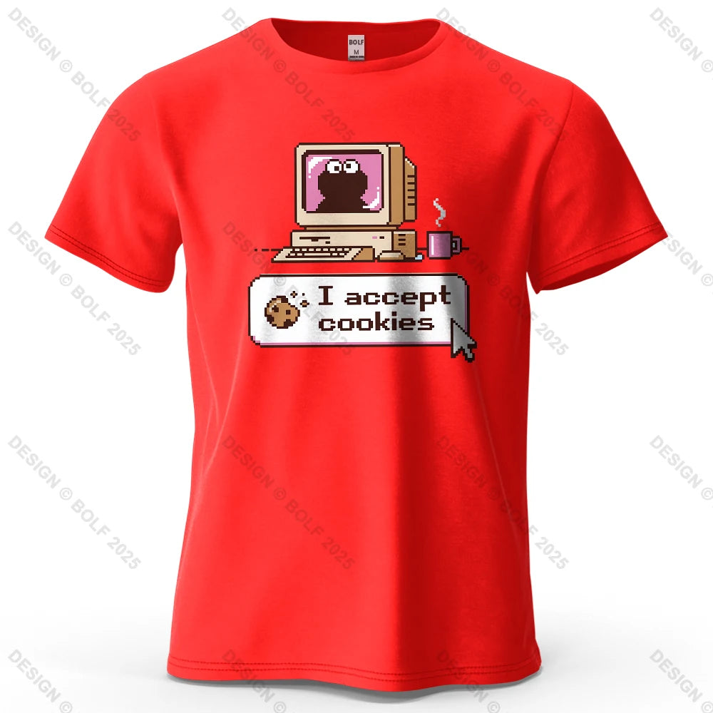 I Accept Cookies – Oversized Unisex Cotton T-Shirt
