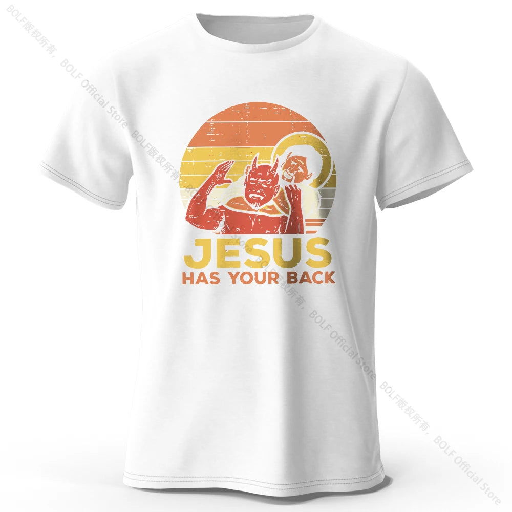 Funny Jesus Printed 100% Cotton T-Shirt