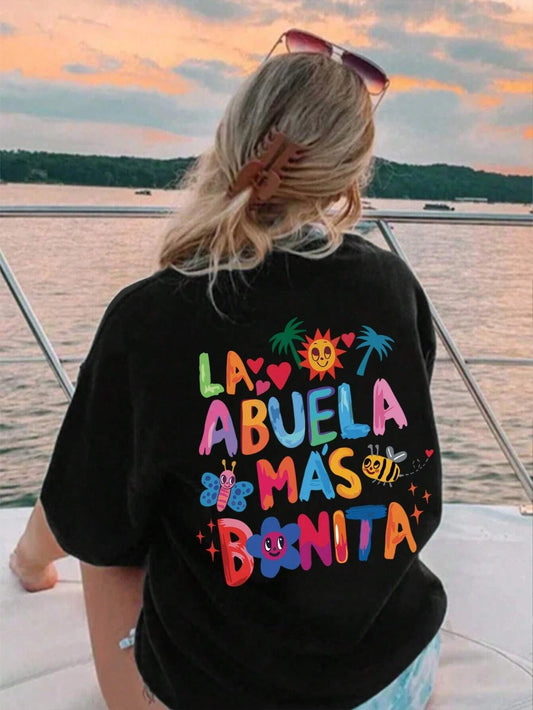 La Abuela Más Bonita Women's Cotton T-Shirt Hip Hop