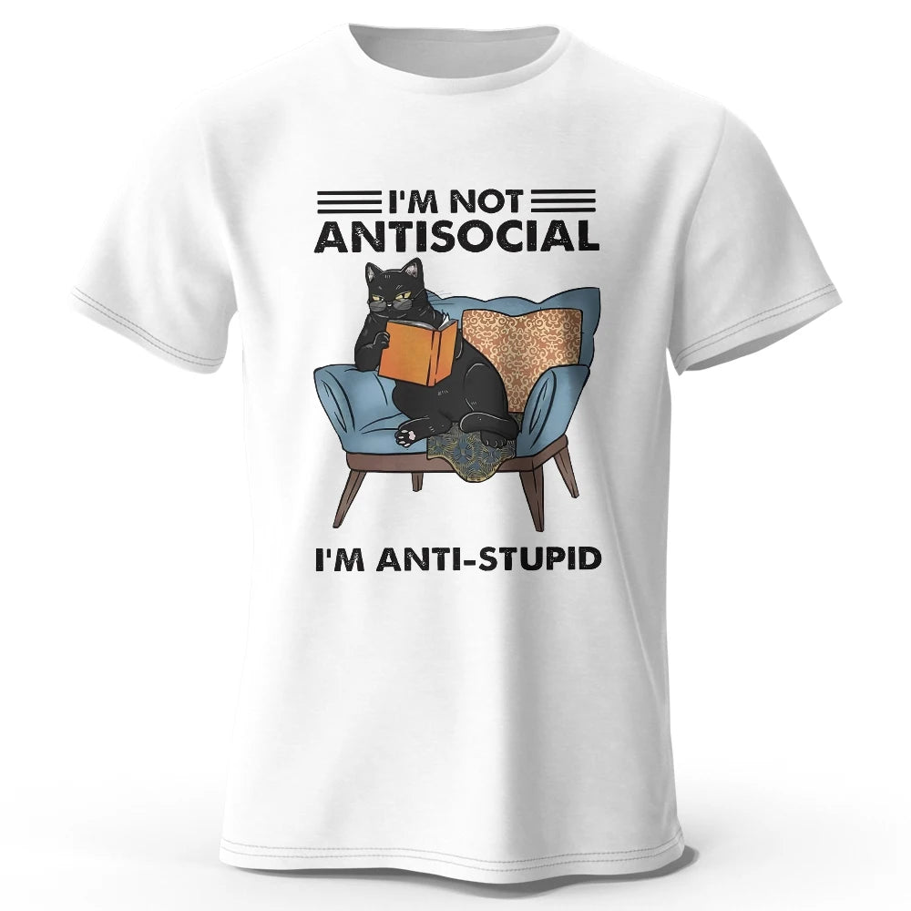 I Am Not Anti Social – Oversized Unisex Cotton T-Shirt