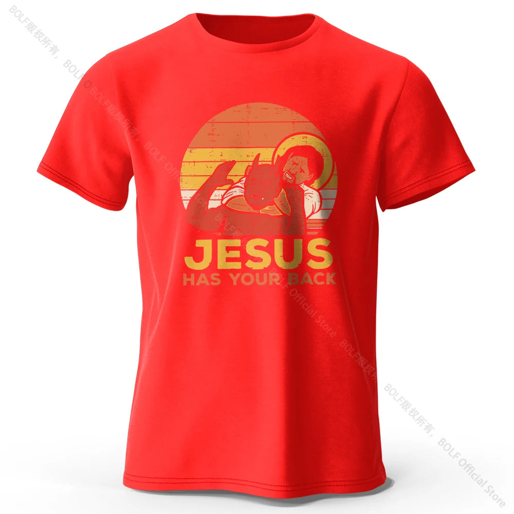 Funny Jesus Printed 100% Cotton T-Shirt