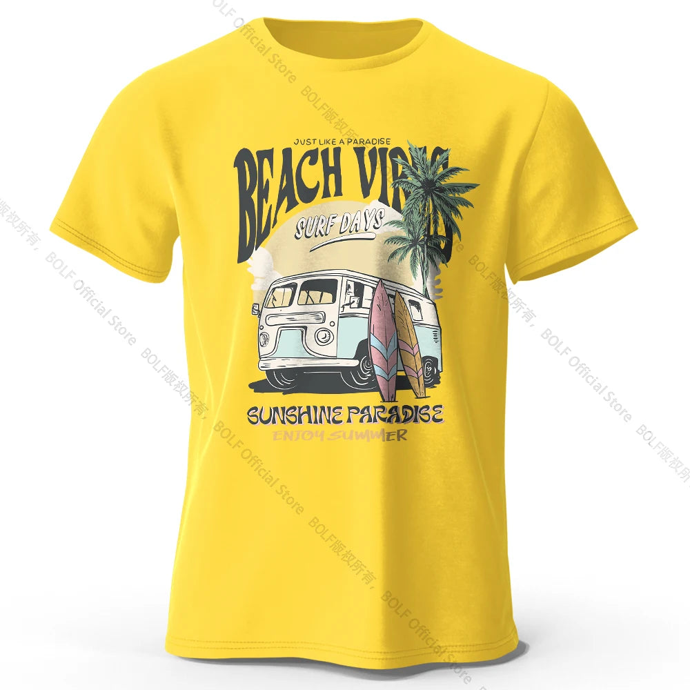 Vintage Vacation Badge – 100% Cotton Unisex T-Shirt