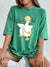 A Cute Duck Carrying A Small Bag Cotton Washed T-Shirts Womens