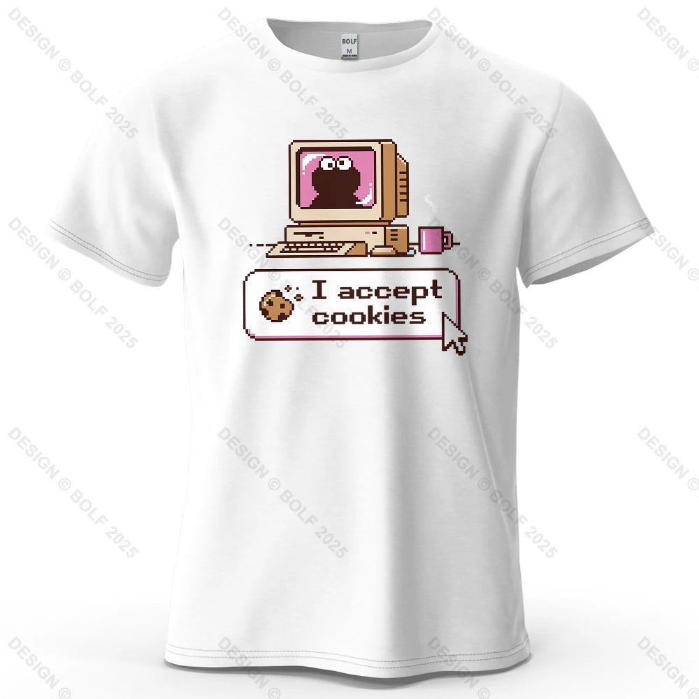 I Accept Cookies – Oversized Unisex Cotton T-Shirt