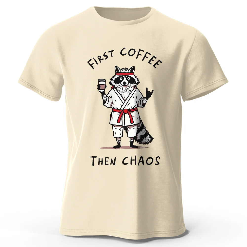 First Coffee – Oversized Unisex Cotton T-Shirt