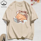 100% Cotton Womens T-Shirts Summer Fun Cat I'M Ok Printing T Shirt Comfortable Soft O-Neck Tops Holiday Casual Womans Clothes